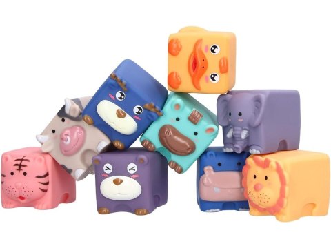 Miękkie Klocki Sensoryczne Zwierzęta 12 sztuk, Edukacyjny zestaw klocków dla malucha