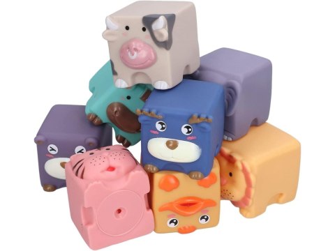 Miękkie Klocki Sensoryczne Zwierzęta 12 sztuk, Edukacyjny zestaw klocków dla malucha