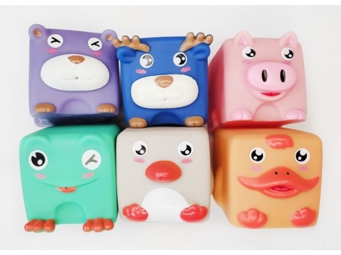 Duże Klocki Sensoryczne Zwierzęta 6 sztuk Miękkie Edukacyjny zestaw klocków dla malucha