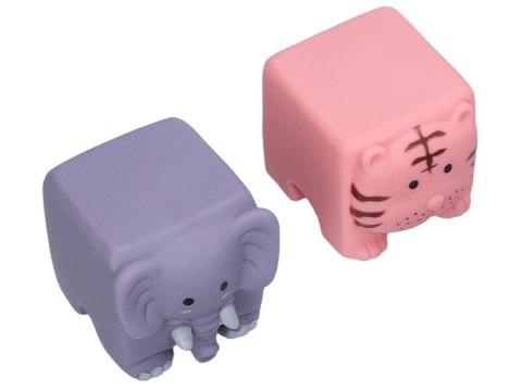 Edukacyjny zestaw klocków dla malucha, Miękkie, Duże Klocki Sensoryczne Zwierzęta 6 sztuk