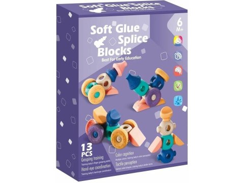 Miękkie Klocki Sensoryczne Figury geometryczne 13 sztuk, Edukacyjny zestaw klocków dla malucha