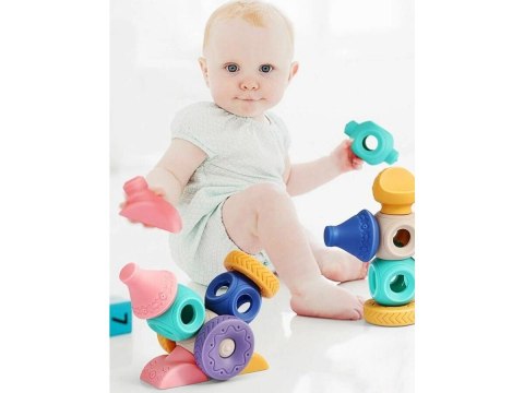 Miękkie Klocki Sensoryczne Figury geometryczne 13 sztuk, Edukacyjny zestaw klocków dla malucha