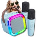 GŁOŚNIK PRZENOŚNY BEZPRZEWODOWY BLUETOOTH KARAOKE Z 2 MIKROFONAMI USB RGB