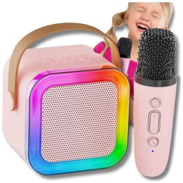 GŁOŚNIK PRZENOŚNY BEZPRZEWODOWY BLUETOOTH KARAOKE Z MIKROFONEM USB RGB