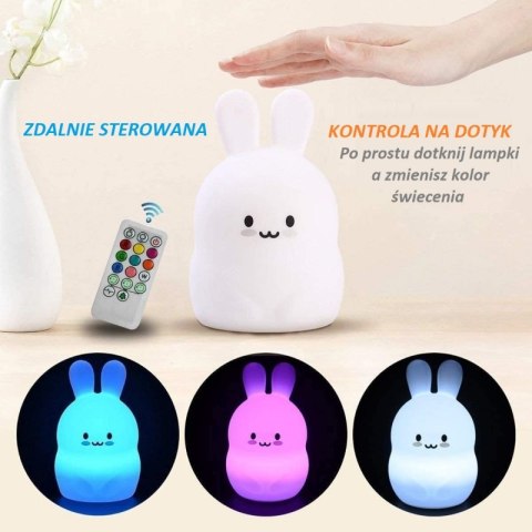 Śliczny Króliczek Lampka silikonowa na pilota#CZ