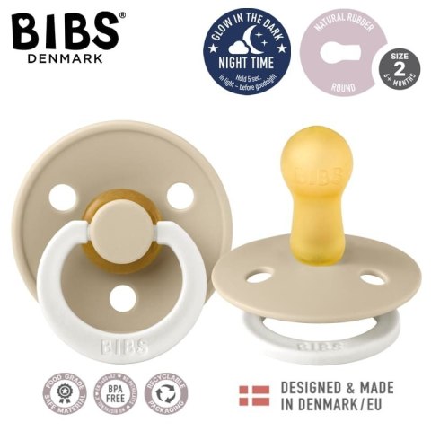 BIBS COLOUR 1 PACK VANILLA NIGHT M Smoczek Uspokajający kauczuk Hevea