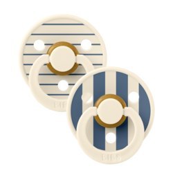 BIBS STUDIO COLOUR 2-PACK PIN IVORY & STEEL BLUE M Smoczek uspokajający kauczuk Hevea