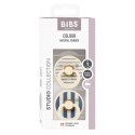 BIBS STUDIO COLOUR 2-PACK PIN IVORY & STEEL BLUE S Smoczek uspokajający kauczuk Hevea