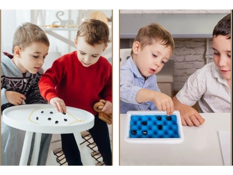 Gra Szachy Kamienie Magnetyczne Planszowa, Magnetyczna Gra Strategiczna, Magnetic Chess + Podkładka