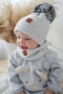 Hi Little One szalik golf zimowy niemowlęcy BOHO Blush M Pom Pom