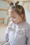 Hi Little One rampers niemowlęcy MIŚ OverSize BOHO Dark Pink roz S Pom Pom