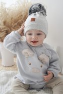 Hi Little One rampers niemowlęcy MIŚ OverSize BOHO Sage roz S Pom Pom