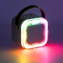 Zestaw do karaoke 2 mikrofony + głośnik przenośny BLUETOOTH USB LED beżowy