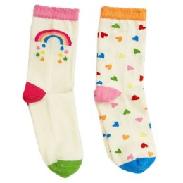 Rockahula Kids 2 pary skarpetek dla dziewczynki Rainbow Hearts roz 17-19 cm