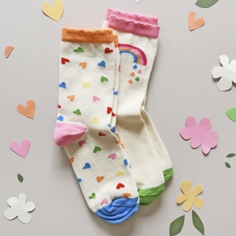 Rockahula Kids 2 pary skarpetek dla dziewczynki Rainbow Hearts roz 20-23 cm