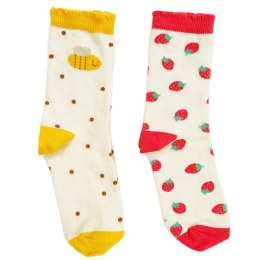 Rockahula Kids 2 pary skarpetek dla dziewczynki Strawberry Bee roz 17-19 cm