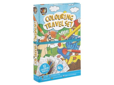 Zestaw do kolorowania 2 książeczki + kredki