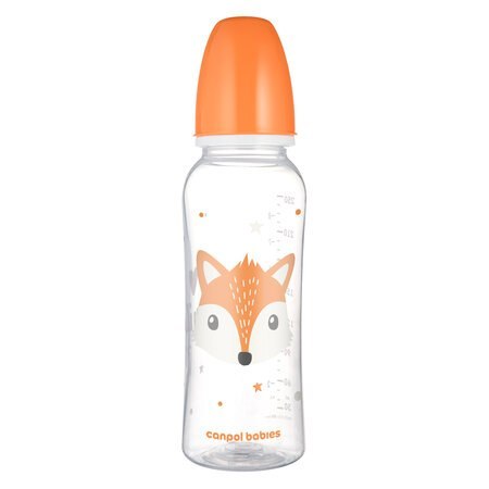 CANPOL 11/841 Butelka standardowa 250ml CUTE ANIMALS pomarańczowa