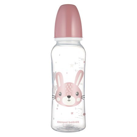 CANPOL 11/841 Butelka standardowa 250ml CUTE ANIMALS różowa