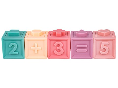 Miękkie Klocki Sensoryczne, Cyferki, Figury geometryczne, Kształty 12 sztuk, Edukacyjny zestaw klocków dla malucha