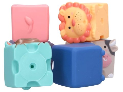 Miękkie Klocki Sensoryczne Zwierzęta 12 sztuk, Edukacyjny zestaw klocków dla malucha