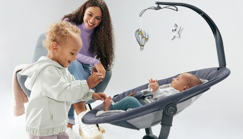 LIONELO Leżaczek-bujaczek Rina Grey Concrete