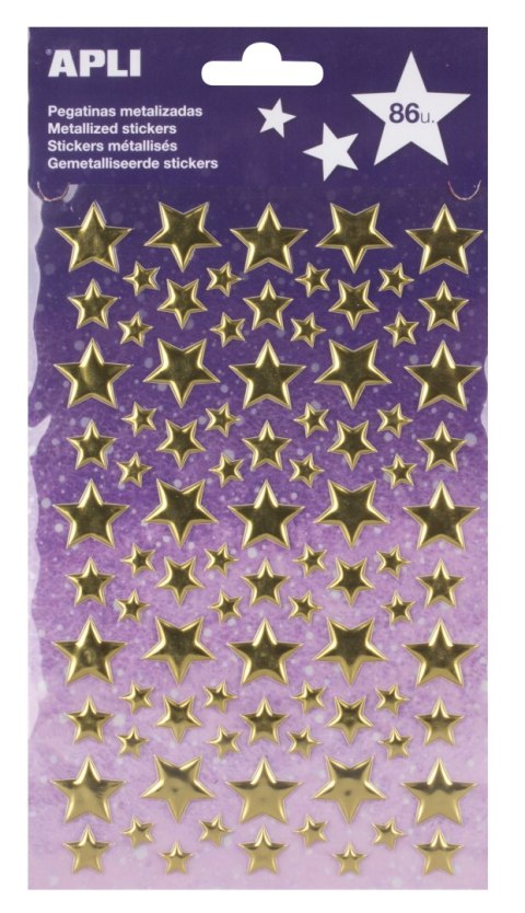 Naklejki metaliczne Apli Kids - Gwiazdki złote