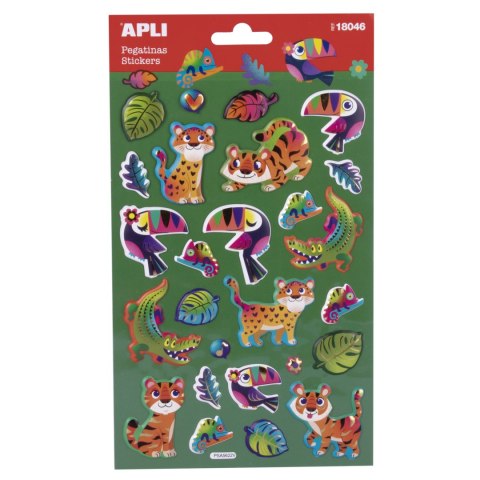 Naklejki metaliczne Apli Kids - Zwierzęta z dżungli