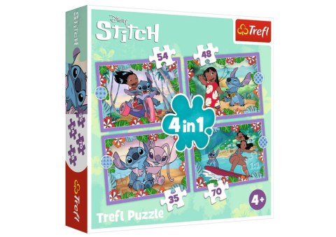 Puzzle 4w1 Szalony Dzień Lilo i Stich Trefl 34633