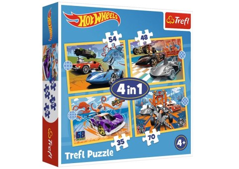 Puzzle Hot Wheels 4w1 Pojazdy Trefl 34627