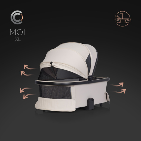 Gondola do wózka dziecięcego Cavoe Moi XL - Ecru