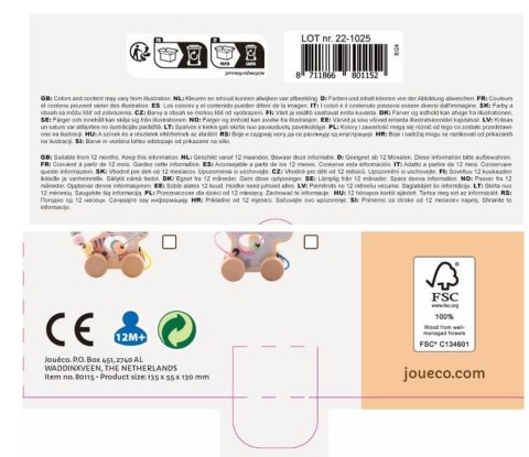 Drewniana zabawka na kółkach z przeplatanką MAŁPKA