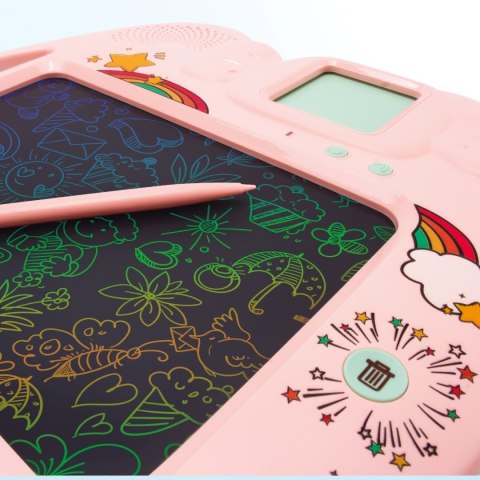 Tablica do rysowania Czytnik kart do nauki języka angielskiego 112 kart dwustronnych Sun Baby różowy