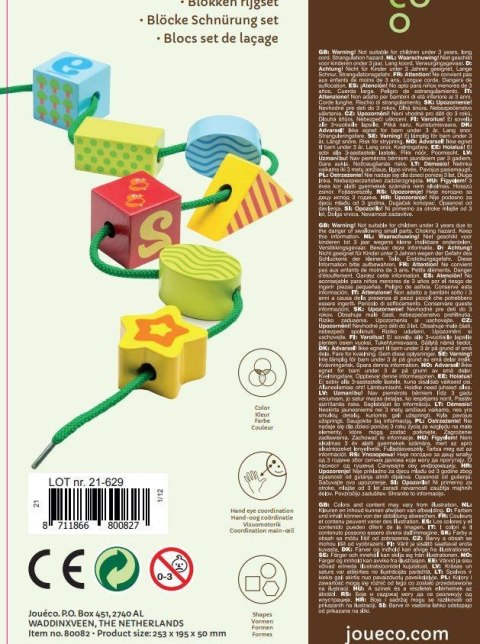 Zestaw drewnianych klocków i sznurków