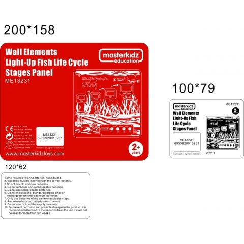 MASTERKIDZ Cykl Życia Ryby Tablica Edukacyjna Podświetlana