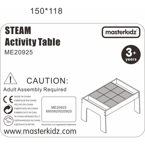 MASTERKIDZ Drewniany Stół Edukacyjny + AKCESORIA STEM WALL