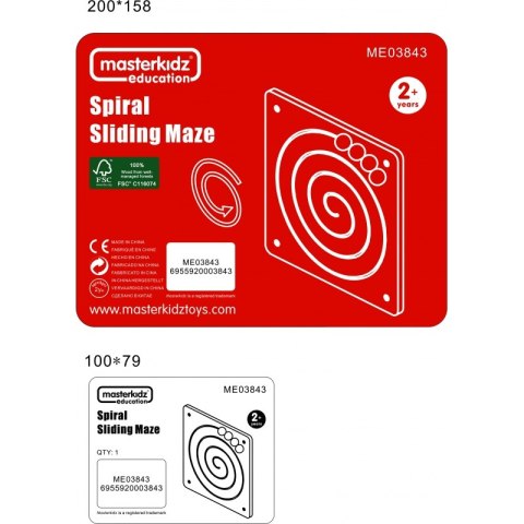 MASTERKIDZ Tablica Przesuwna Spiralny Labirynt Montessori