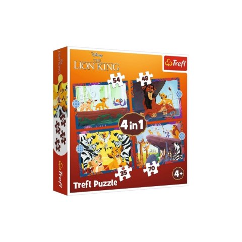 TREFL 34653 Puzzle 4w1 Odważny Król Lew