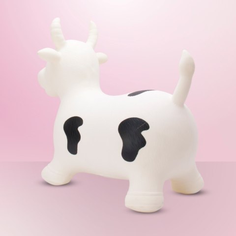 Skoczek gumowy dla dzieci BYCZEK 55 cm biały do skakania z pompką