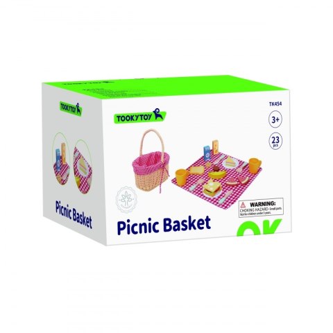 Tooky Toy Drewniany Zestaw Piknikowy 23 elementy