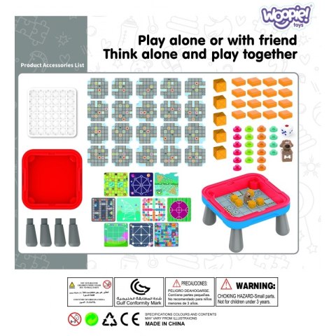 WOOPIE Stolik Gier Planszowych Logicznych 65 el. Zestaw 11w1