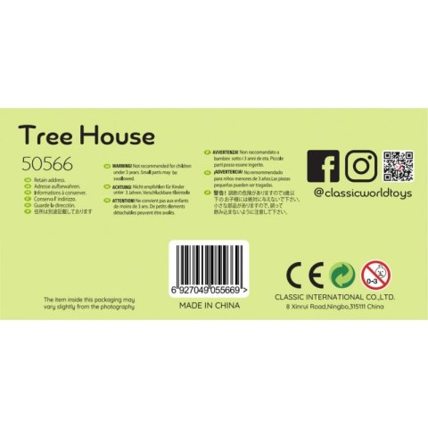 CLASSIC WORLD Drewniany Domek na Drzewie dla Lalek 31 el.