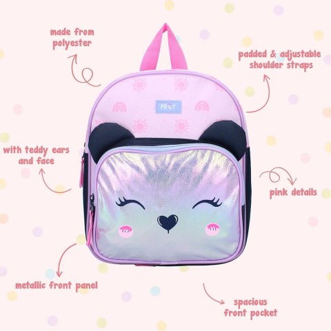 Plecak dla dzieci PRET Miś Giggle lila pink