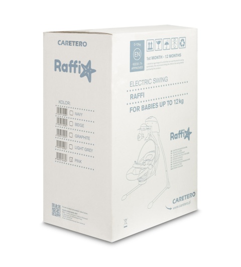 Raffi wysokiej klasy huśtawka elektryczna dla niemowląt Caretero - Pink