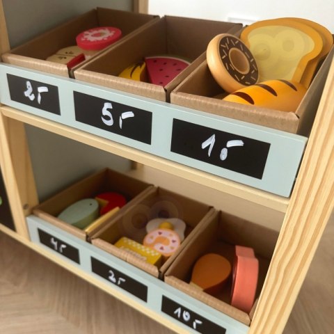 WOOPIE GREEN Duży Wielofunkcyjny Sklepik 5w1 Stragan Supermarket Restauracja Kawiarnia Kuchnia 73 el