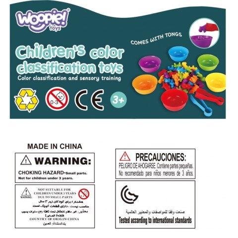 WOOPIE Gra Edukacyjna Montessori Sorter Kolorów Zwierzęta 44 el.