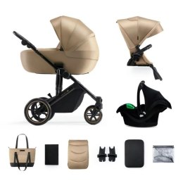 KINDERKRAFT Wózek wielofunkcyjny 3w1 PRIME 2 mink pro sandrose beige