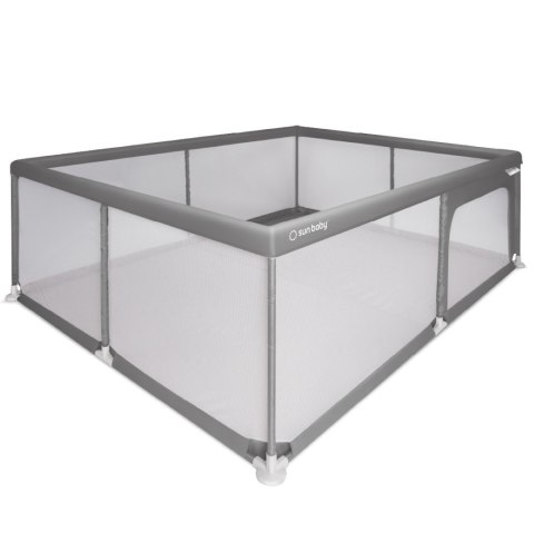 Kojec dla dziecka łóżeczko DUŻY PLAC ZABAW 150 x 200 x 68 cm - szary + uchwyty do kojca st2