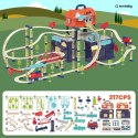 Kolejka elektryczna 2w1 składana w walizce 206 elementów Tory kolejowe Pociąg Lokomotywa Zestaw