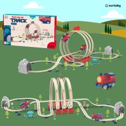 Kolejka elektryczna składana 101 elementów Tory kolejowe Pociąg Lokomotywa Zestaw